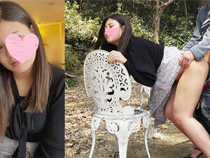 無修正FC2 PPV 2845985 【無・素人個撮】過去最高の4回中出し！空前絶後の従順ドMのクソビッチ妻を連れ回し山で青姦中出しから汗ダク3P