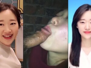 얼굴 공개녀 이유나, 야외에서 사까시