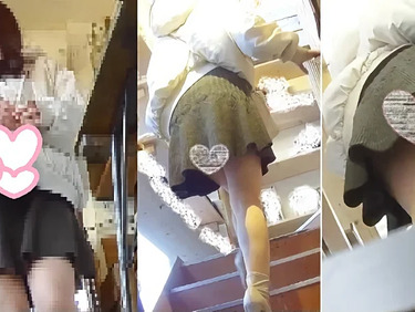 [Upskirt] 【韓流アイドル系】激カワ美脚JDの鋭角エロP逆さ撮り